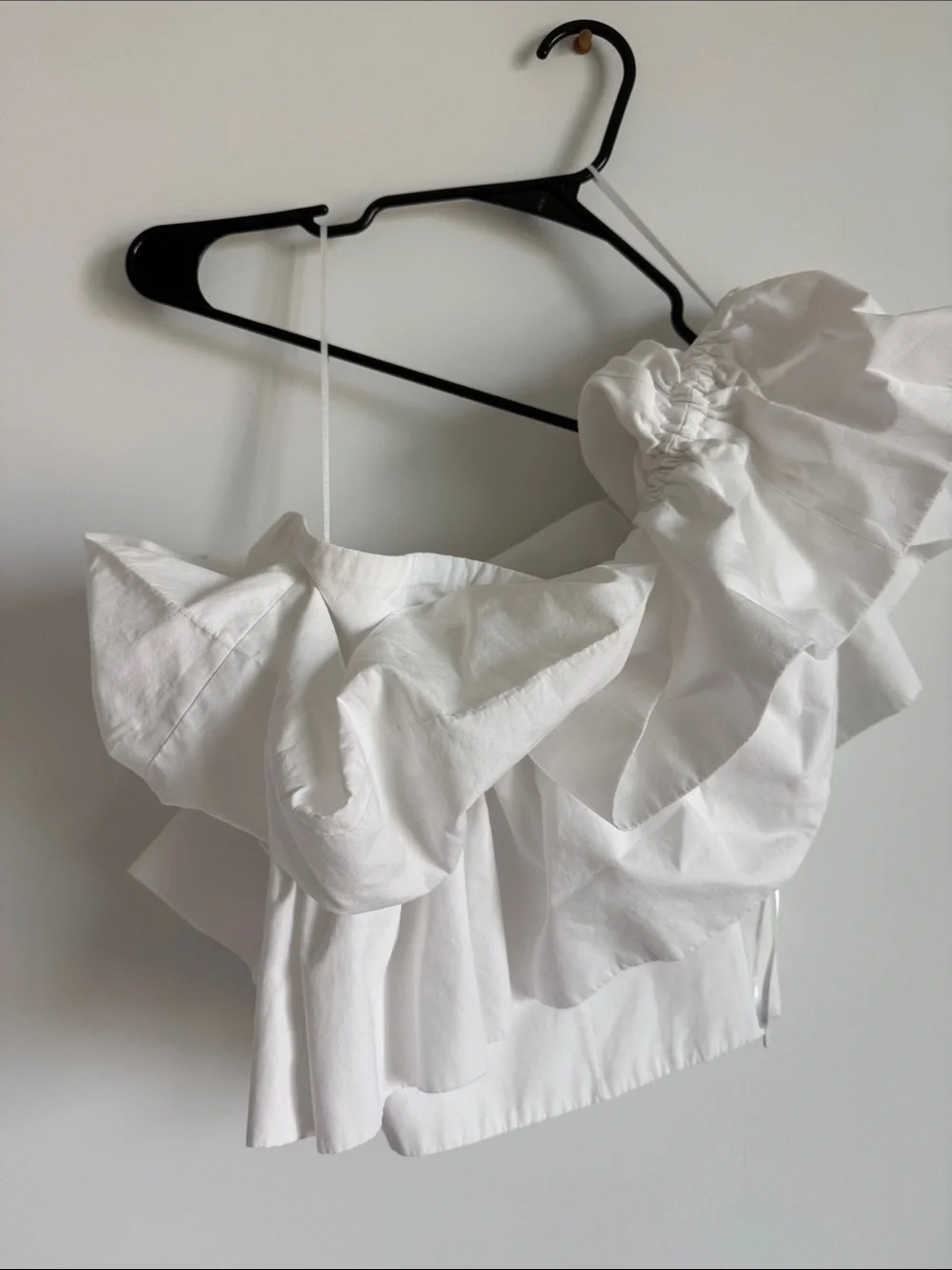 Zara peplum off shoulder ruffle cotton summer top
